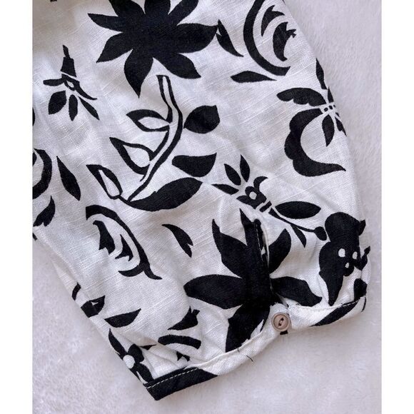 NWT Zara Blogger’s Favorite Linen Floral Gathered Short Puff Sleeves Midi Dress - Picture 16 of 16